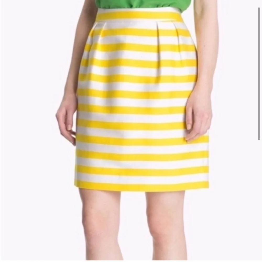 Kate Spade Striped Yellow and White Women's Skirt Sz 6